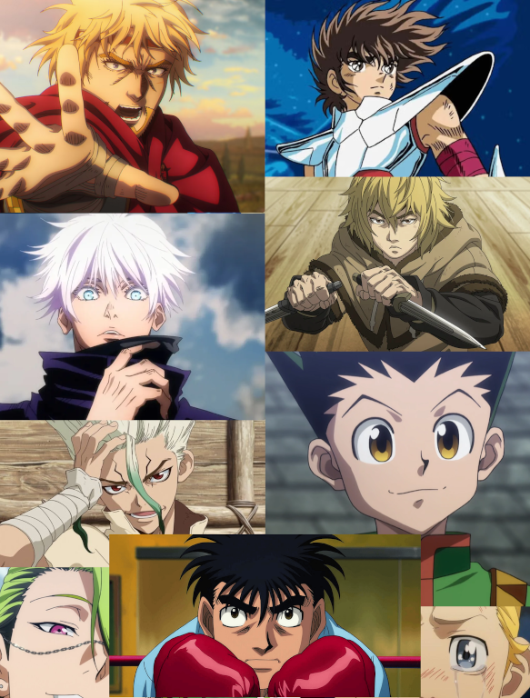 selection of anime eyes in shounen